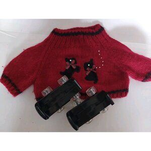 Build A Bear Workshop Red Sweater & Black Roller Skates -VGC- BABW